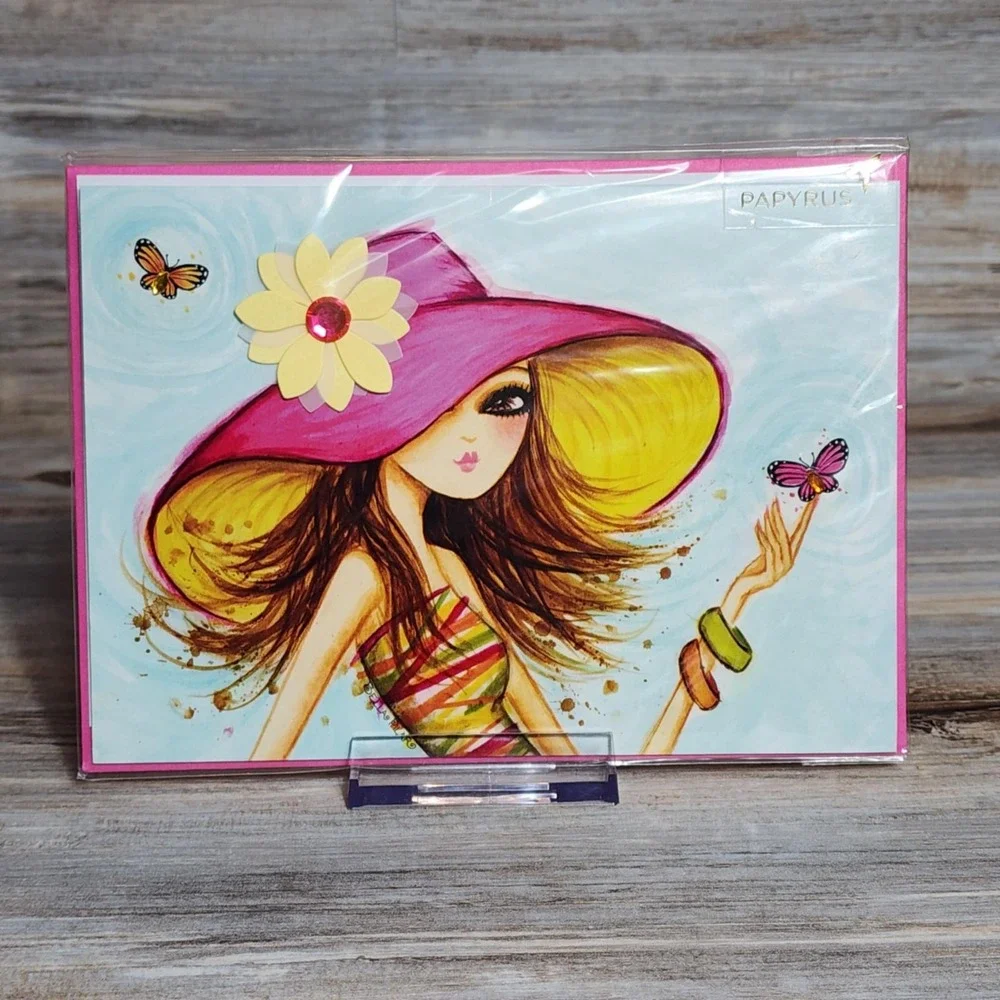 Bella Pilar Bedazzled Butterfly Artist Designed Greeting Card Blank‎ Inside